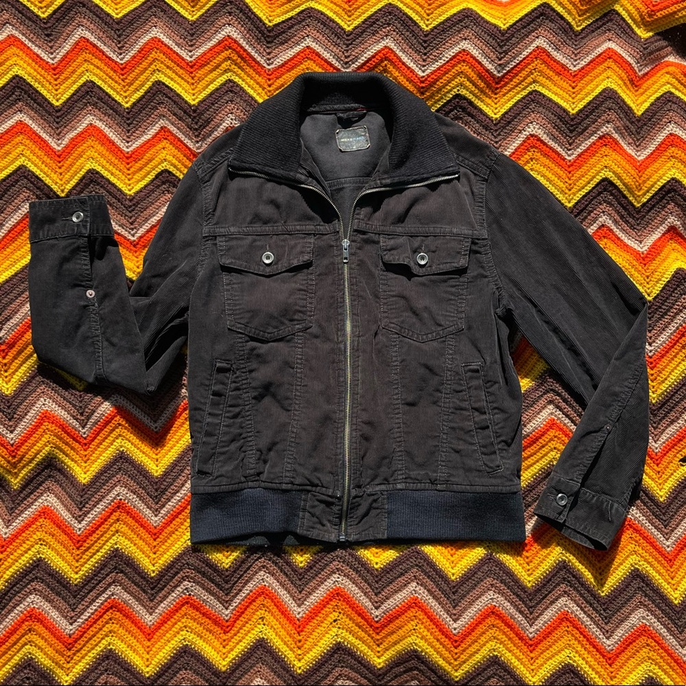 Black Corduroy Jacket Mens M Mexx Jeans